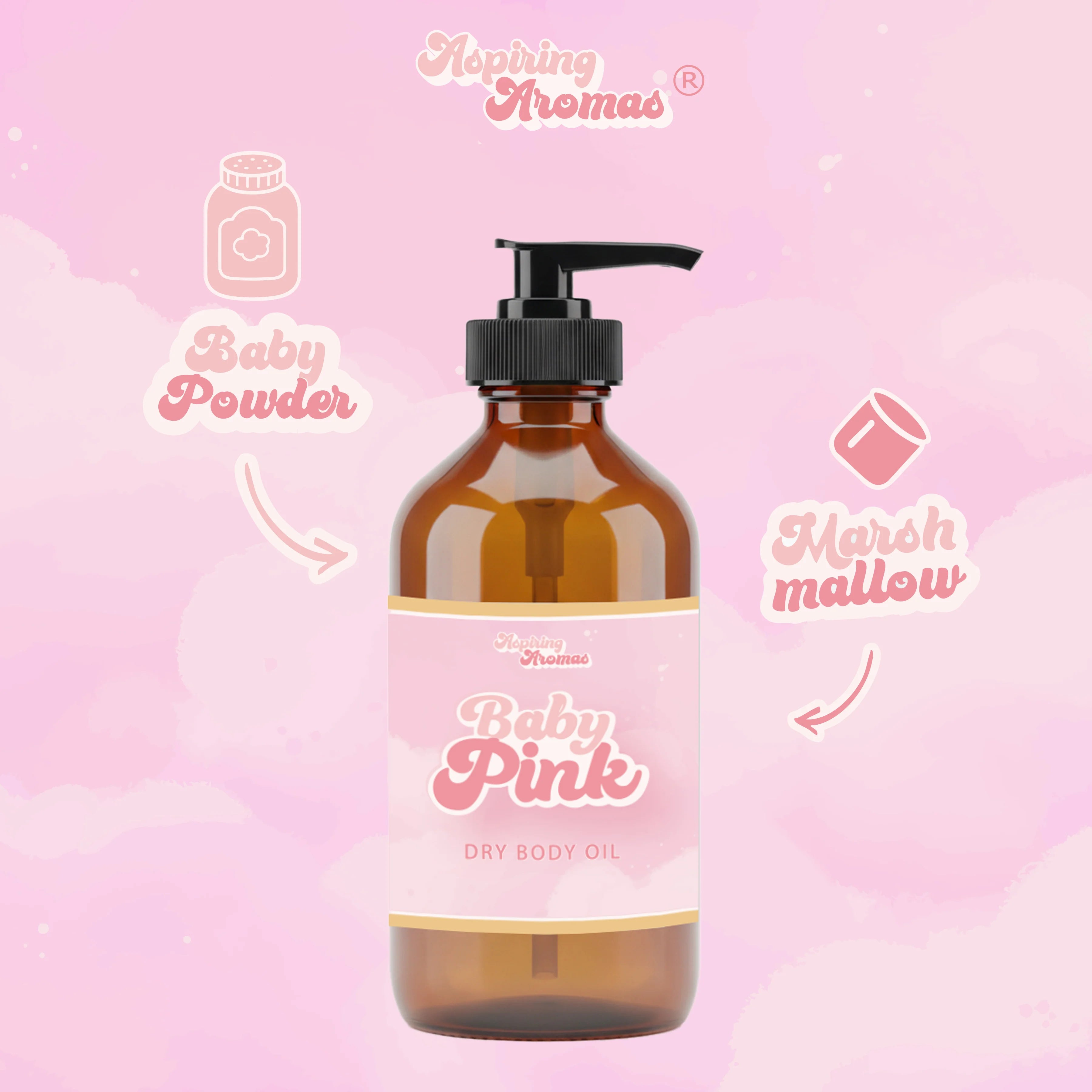 Aspiring Aromas Baby Pink Dry Oil: 5ml sample size